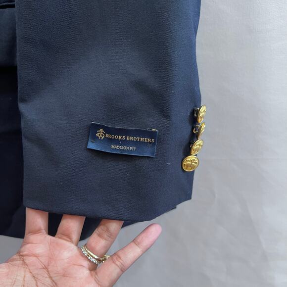 Brooks Brothers Madison Men's Pure Wool Blazer Jacket Size 46R Gold Button NWOT - Picture 14 of 15